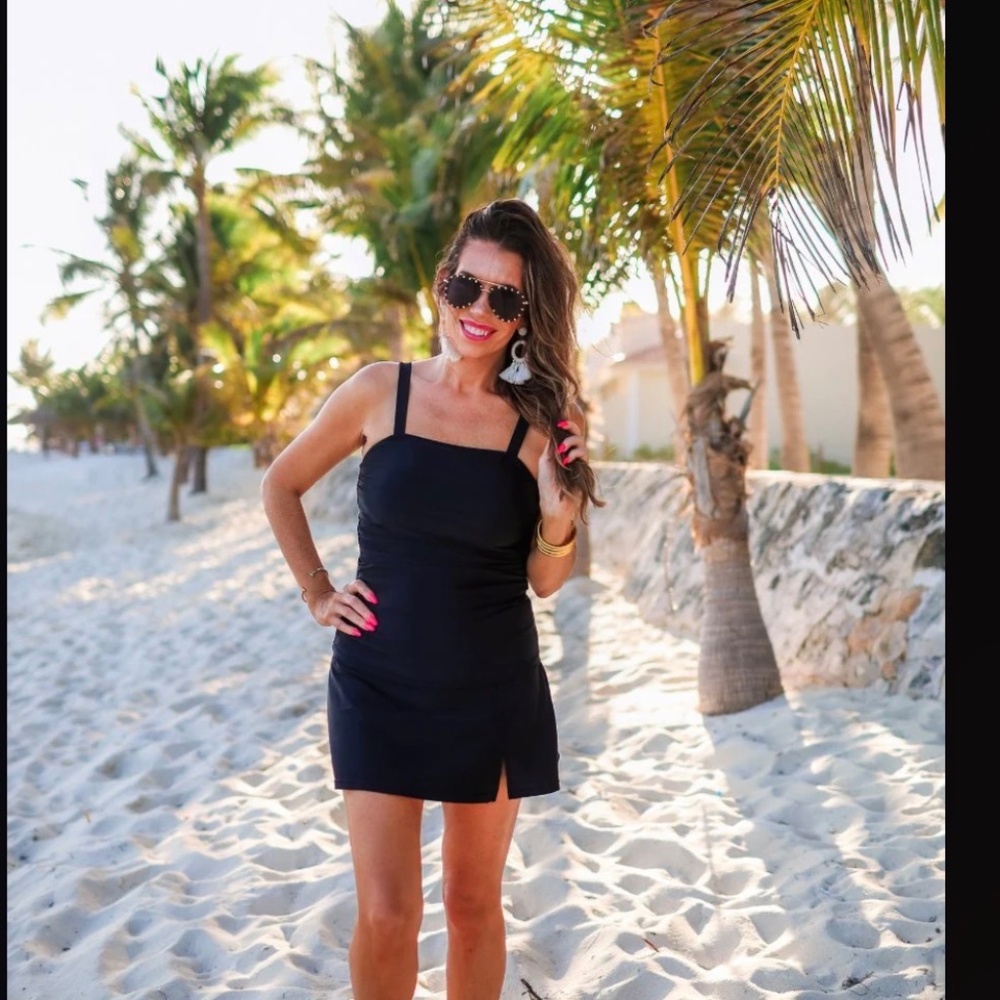 NWT JESS LEA HIT THE POOL SKIRTED SWIMSUIT IN BLACK